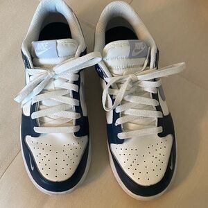 Nike Classic White and Navy and Grey Dunks